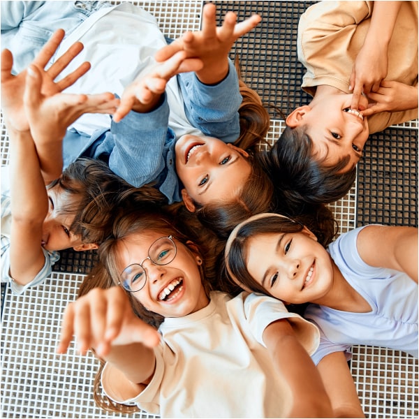 Kids are having fun and smiling